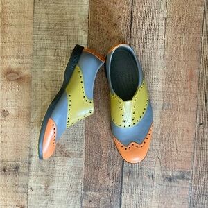 Biion‎ Golf Shoes Wingtip Style Slip-On M6 W8 EU39 Pumpkin Gold Cool Grey EUC